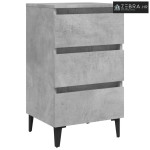 Noćni ormarić s metalnim nogama boja betona 40 x 35 x 69 cm - Beton si
