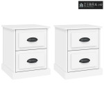 Noćni ormarići 2 kom bijeli 39 x 39 x 47,5 cm konstruirano drvo - Bije