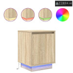 Noćni ormarići s LED svjetlima 2 kom boja hrasta 38x34x50 cm - Sonoma