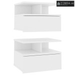 Viseći noćni ormarići 2 kom bijeli 40x31x27cm konstruirano drvo