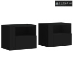 Zidni noćni ormarići 2 kom crni 45 x 30 x 35 cm - Crna 2