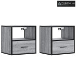 Zidni noćni ormarići 2 kom Sivi Sonoma 40x31x39,5 cm - Sivi hrast sono