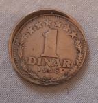 1 Dinar 1965 sa greskom,pomjeren otkov