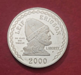 1 DOLLAR 2000/SREBRO 26.73g./0.900/SAD/LEIF ERICSON