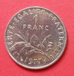 1 franak Francuska 1977 izvrsno očuvan