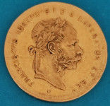 Zlatnik 10 Kruna - Car FRANJO JOSIP Austrijsko Carstvo iz 1881.