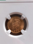 10 lire 1863 zlatnik MS 64