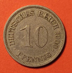 10 pfennig Deutsches Reich 1900, dobro očuvana