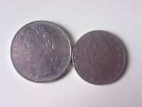 100 i 50 Lira 1955 i 1956 Italija