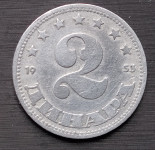 2 dinara FNRJ 1953 u vrlo dobrom stanju
