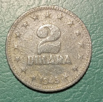 2 dinara Jugoslavija 1945