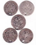 20 kruna,5 komada 1777,1767,1758,1765,1772 priko 31 g srebra
