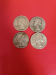 4  srebrne kovanice od 1/4 dolara!