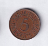 794 - Mauritius 5 CENT RUPEES 1975