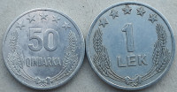 Albanija 50 qind. i 1 lek,1964.g.+ 20 i 50 leke,1999. i 2000. g.