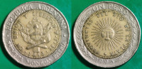 Argentina 1 peso 1995 6-sided flower above the date ***/