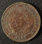 ARGENTINA- 2 CENTAVOS 1884.