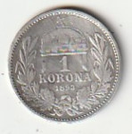 AU MAĐARSKA 1 KORONA 1893 AG UNC