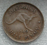 AUSTRALIA 1/2 PENNY 1949