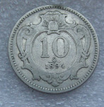AUSTRIA 10 HELLER 1894