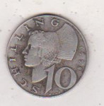 Austria 10 schiling 1958 srebro