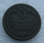 AUSTRIA 2 HELLER 1905