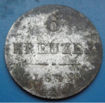 AUSTRIA 6 KREUZER 1849A Silver