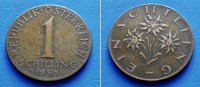 AUSTRIJA AUSTRIA 1 SCHILLING 1959 KM: 2886 - PLANINSKI CVIJET