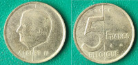 Belgium 5 francs, 1998 Legend in French - 'BELGIQUE' / 1,00 EURO !!!