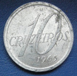 BRAZIL 10 CRUZEIROS 1965