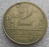 BRAZIL 2 CRUZEIROS 1945