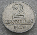 BRAZIL 2 CRUZEIROS 1959
