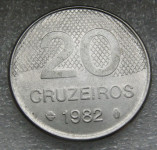 BRAZIL 20 CRUZEIROS 1982