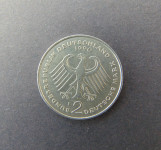 Bundesrepublik Deutschland 2 DM Ludwig Erhard 1990 F
