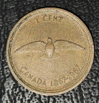 CANADA- 1 CENT 1867- 1967 JUBILARNA