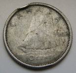 CANADA 10 CENTS 1963 Silver