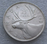 CANADA 25 CENTS 1940 Silver