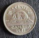 CANADA- 5 CENTS 1941.
