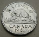 CANADA 5 CENTS 1961