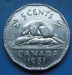 CANADA 5 CENTS 1961