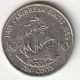 CARIBI 10 CENT 1986,1987,1989,1999,2000,KOMAD 0,6€