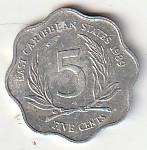 CARIBI 5 CENT 1981,1989,1999,KOMAD 1,3€