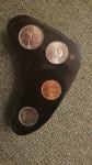 Četiri kanadska novčića iz 1987 u tvrdoj plastici, UNC