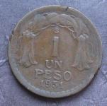 CHILE 1 PESO 1951