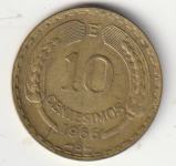 CHILE 10 CENTISIMOS 1966,1964,1965,AL-BR 8,1G KOM 1,9€