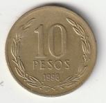 CHILE 10 PESOS 1993,1998,1997,1991,2000,AL -BR 3,5G KOM 0,6€