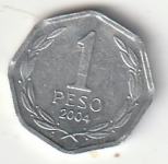 CHILE 2004 ,1 PESO 0,7 G AL