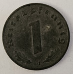 DEUTSCHES REICH- 1 REICHSPFENNIG 1943. J