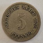 DEUTSCHES REICH- 5 PFENNIG 1876. B