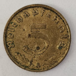 DEUTSCHES REICH- 5 REISCHSPFENNIG 1938. A